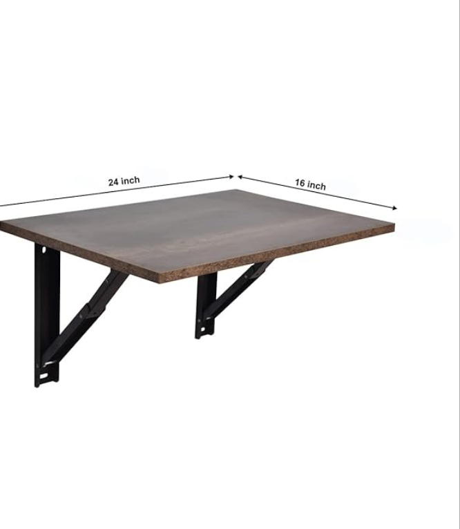 Space-Saving Wall-Mounted Floating Desk with foldable brackets