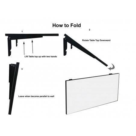Minimalist Foldable Floating Desk | White & Black Wall-Mounted Laptop Table
