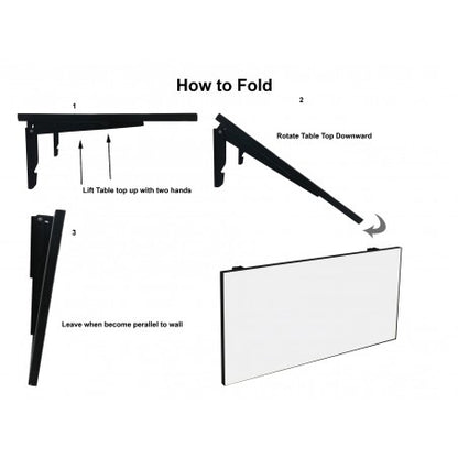 Minimalist Foldable Floating Desk | White & Black Wall-Mounted Laptop Table