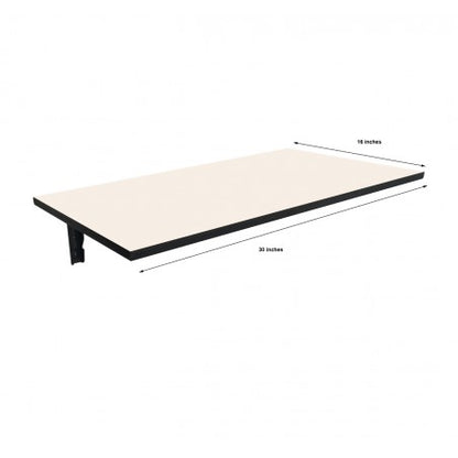 Minimalist Foldable Floating Desk | White & Black Wall-Mounted Laptop Table