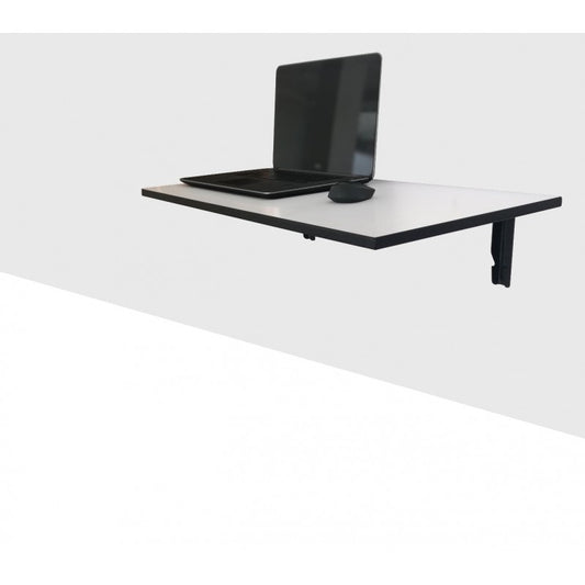 Minimalist Foldable Floating Desk | White & Black Wall-Mounted Laptop Table